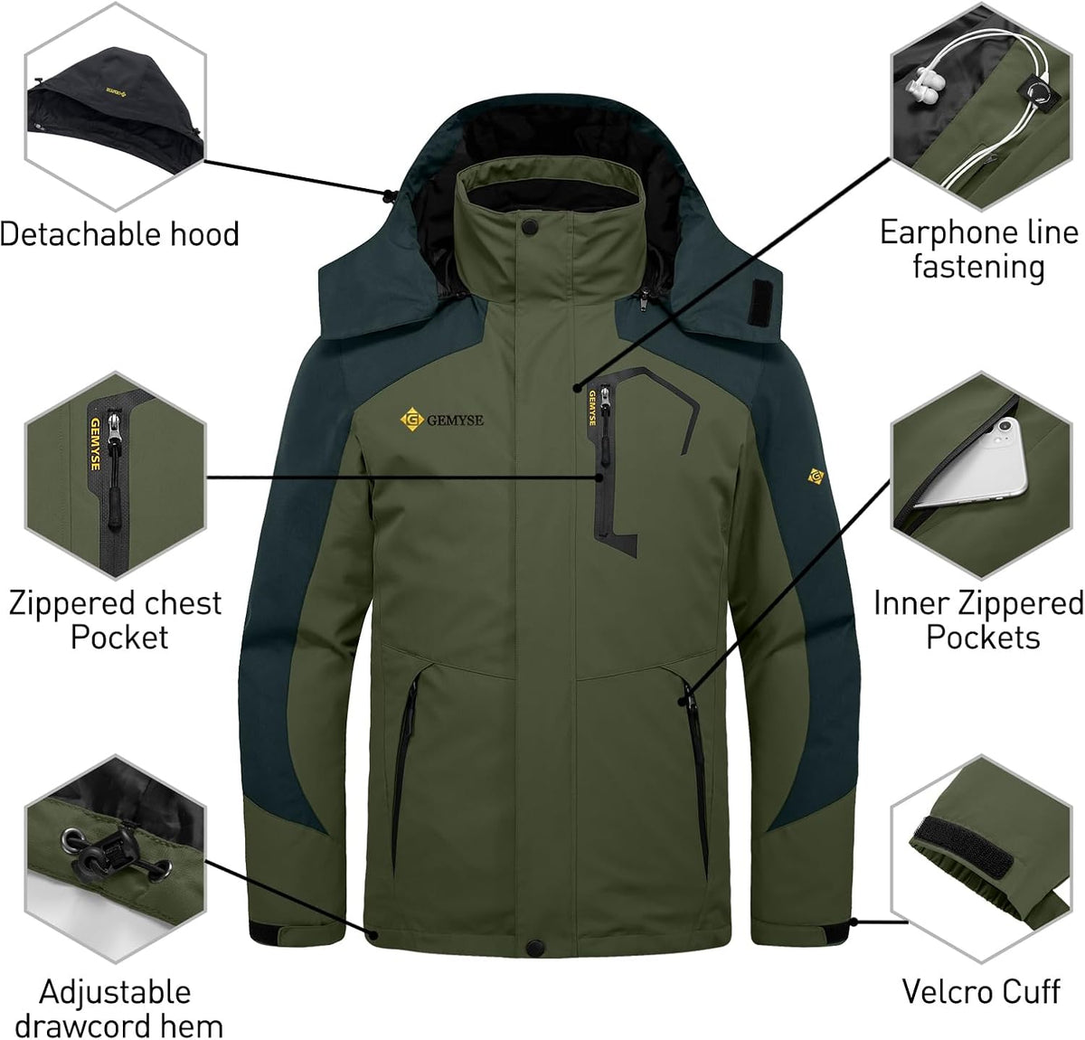 Ultimate Men's 3-in-1 Winter Ski Jacket with Insulated Puffer Liner