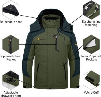 Ultimate Men's 3-in-1 Winter Ski Jacket with Insulated Puffer Liner