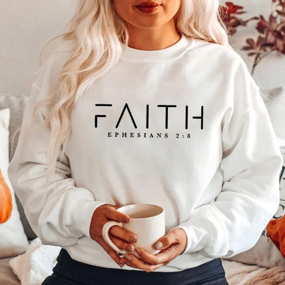 Trendy Faith Sweatshirt Bible Verse Shirt Christian Clothing