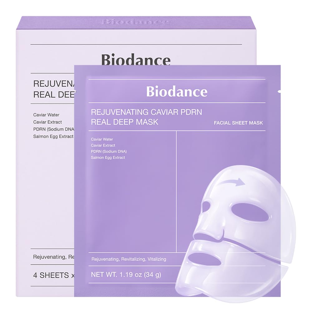 BIODANCE Bio-Collagen Real Deep, Masque Visage Hydrogel au Collagène, Masque de Nuit Hydratant, Soin des Pores et de l’Élasticité, K-Beauty Coréenne, 4 Masques