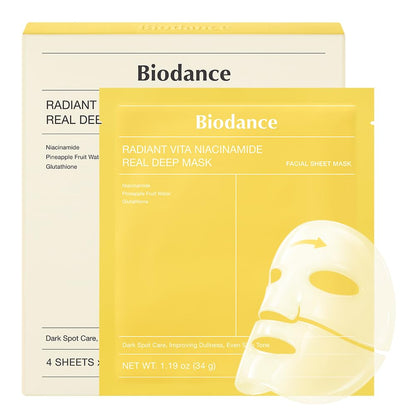 BIODANCE Bio-Collagen Real Deep, Masque Visage Hydrogel au Collagène, Masque de Nuit Hydratant, Soin des Pores et de l’Élasticité, K-Beauty Coréenne, 4 Masques