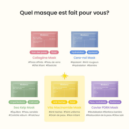 BIODANCE Bio-Collagen Real Deep, Masque Visage Hydrogel au Collagène, Masque de Nuit Hydratant, Soin des Pores et de l’Élasticité, K-Beauty Coréenne, 4 Masques