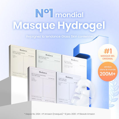 BIODANCE Bio-Collagen Real Deep, Masque Visage Hydrogel au Collagène, Masque de Nuit Hydratant, Soin des Pores et de l’Élasticité, K-Beauty Coréenne, 4 Masques