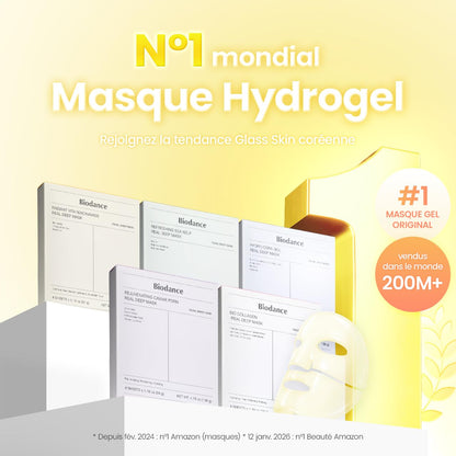BIODANCE Bio-Collagen Real Deep, Masque Visage Hydrogel au Collagène, Masque de Nuit Hydratant, Soin des Pores et de l’Élasticité, K-Beauty Coréenne, 4 Masques
