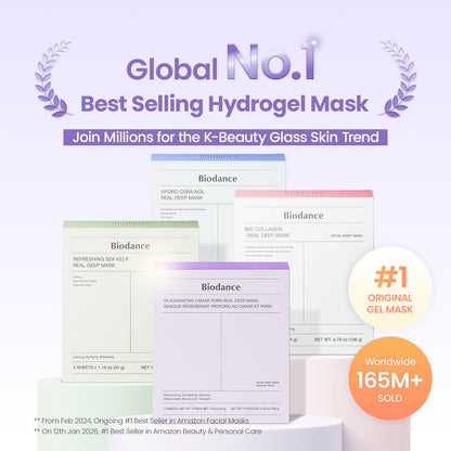 BIODANCE Bio-Collagen Real Deep, Masque Visage Hydrogel au Collagène, Masque de Nuit Hydratant, Soin des Pores et de l’Élasticité, K-Beauty Coréenne, 4 Masques