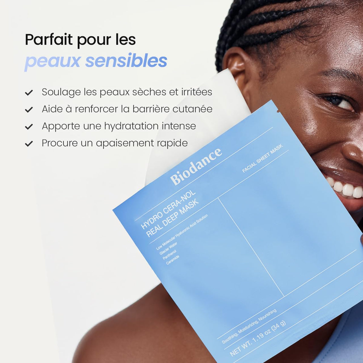 BIODANCE Bio-Collagen Real Deep, Masque Visage Hydrogel au Collagène, Masque de Nuit Hydratant, Soin des Pores et de l’Élasticité, K-Beauty Coréenne, 4 Masques