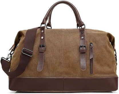 Grand Sac de Voyage en Toile Rustique avec Bandoulière Amovible - Idéal pour Week-end et Voyages Sportifs