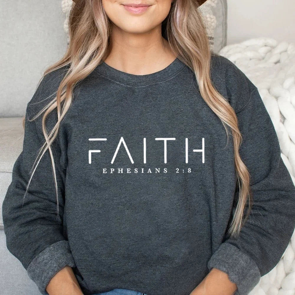 Trendy Faith Sweatshirt Bible Verse Shirt Christian Clothing