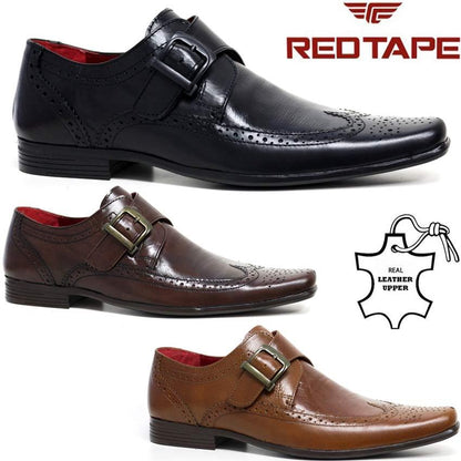 Mens Red Tape Leather Shoes Smart Office Wedding Work Formal Party Brogue Shoes
