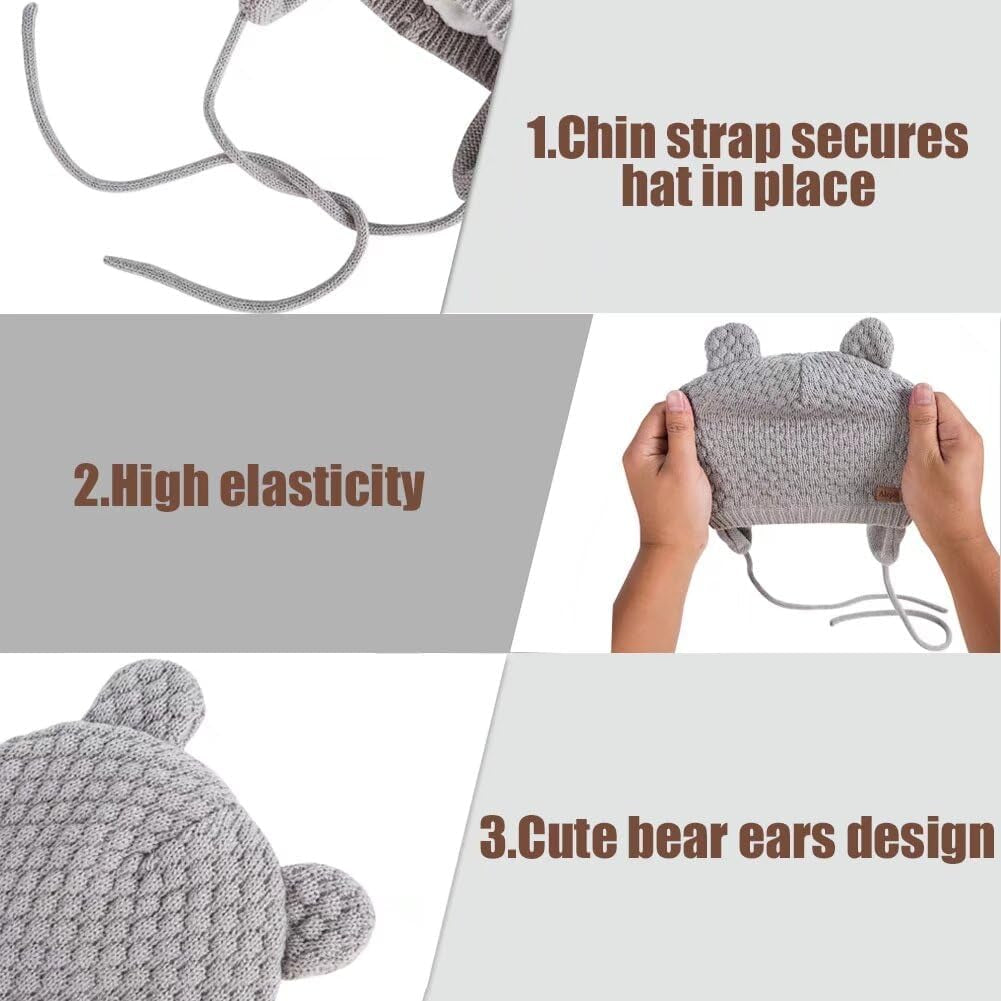 Cozy Winter Beanie Hat for Babies and Toddlers - Adorable Earflap Fleece Knit Cap for Boys and Girls