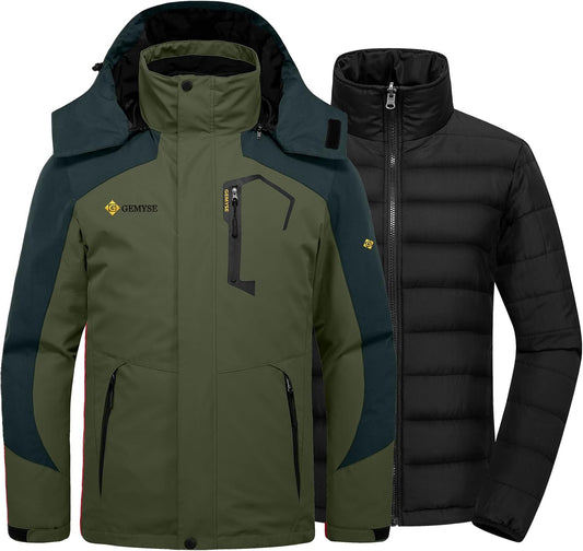 Ultimate Men's 3-in-1 Winter Ski Jacket with Insulated Puffer Liner