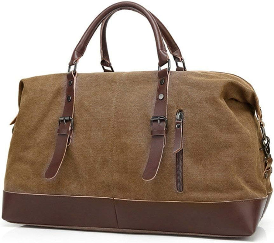 Grand Sac de Voyage en Toile Rustique avec Bandoulière Amovible - Idéal pour Week-end et Voyages Sportifs