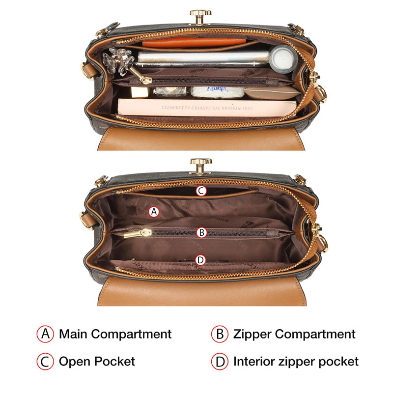 Women'S Shoulder Bag Vintage Signature Tote Bag 2026 Luxury Fashion Female Handbag Crossbody Purse